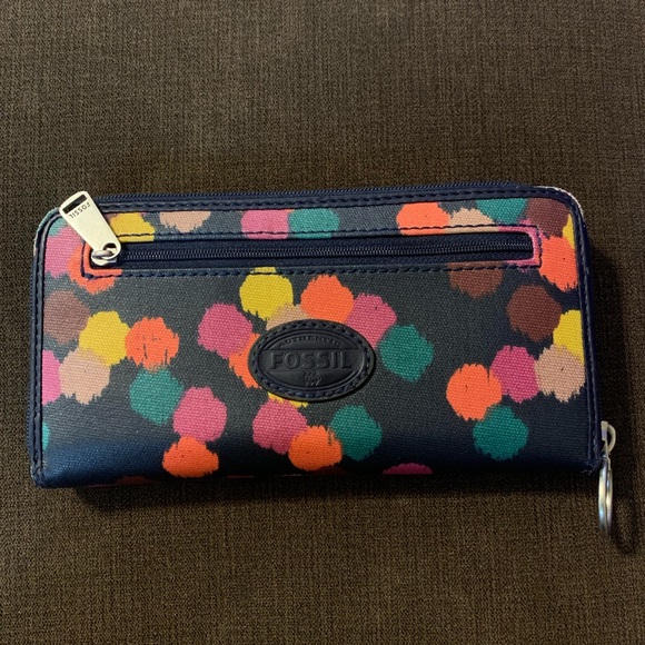 Fossil / Multicolor Polka Dot Zip Around Wallet - Picture 2 of 8